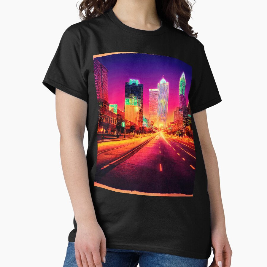 Atlanta Neon Vaporwave Classic T-Shirt