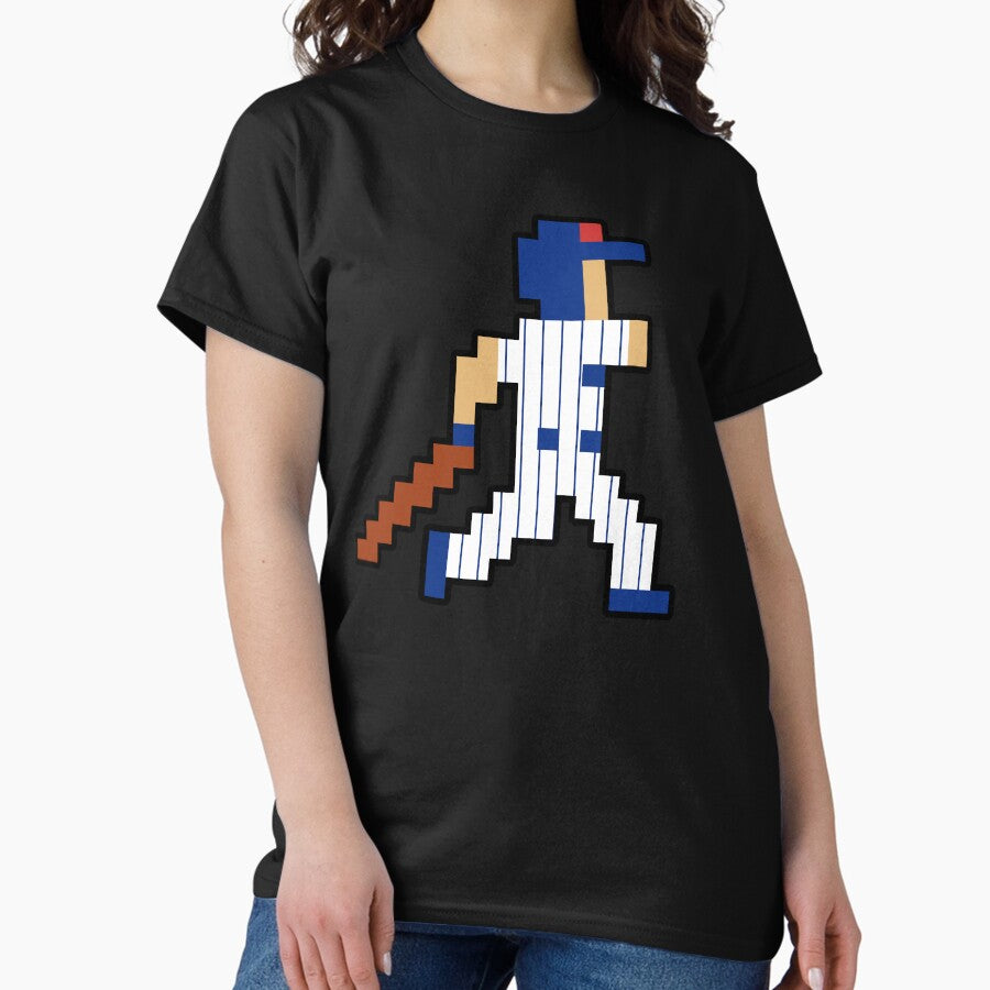 8-Bit Chicago Retro Pixel Baseball Player Classic T-Shirt
