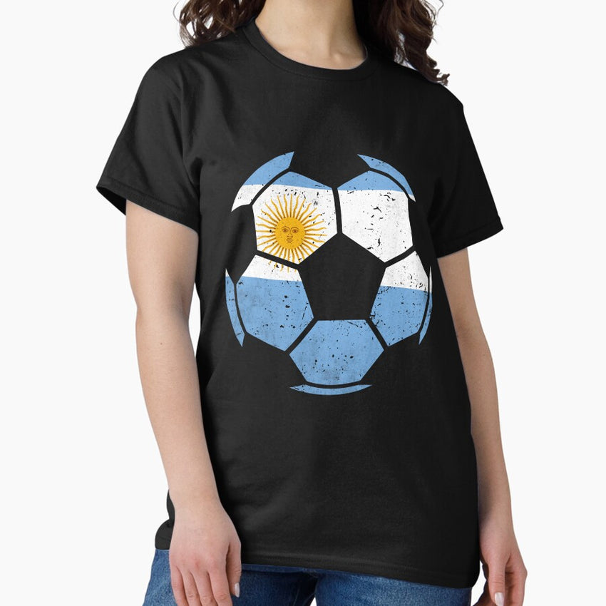 Argentina Soccer Ball Flag Jersey Argentines Football Fan Classic T-Shirt