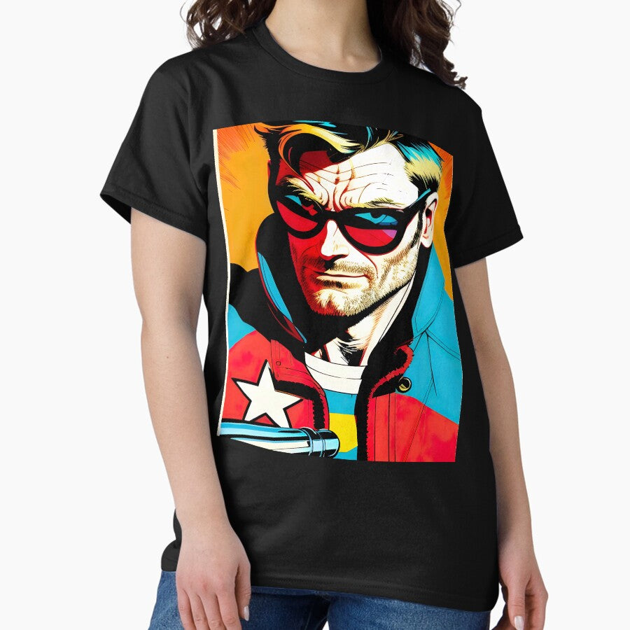 90's inspired comic art, superhero Classic T-Shirt