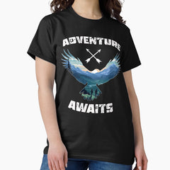 Adventure Awaits Black Classic T Shirt