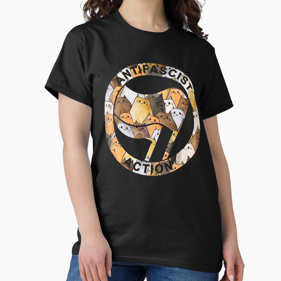 Anti facist Symbol - Cats Anti Facist Flag Classic T-Shirt