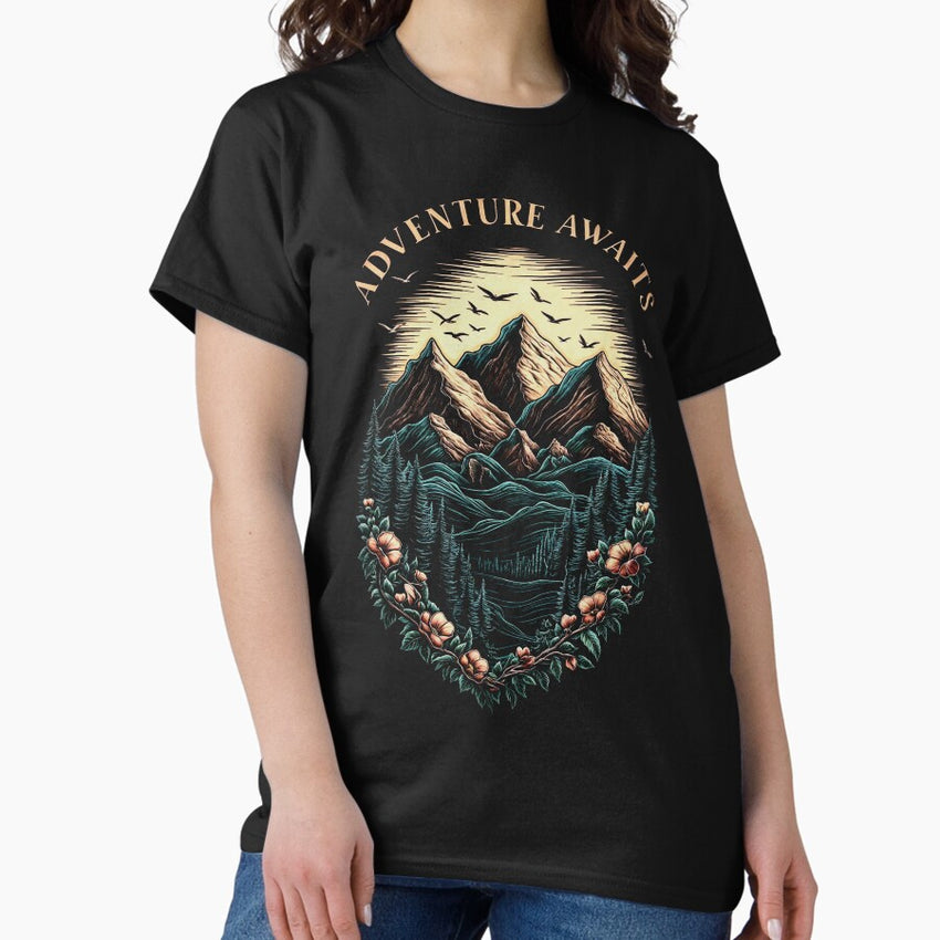 Adventure Awaits Embark On A Journey To Majestic Mountains Classic T Shirt