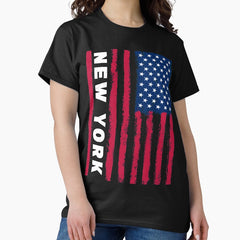 Awesome New York Usa United States America American Flag For A Birthday Or Christmas Xmas Classic T Shirt