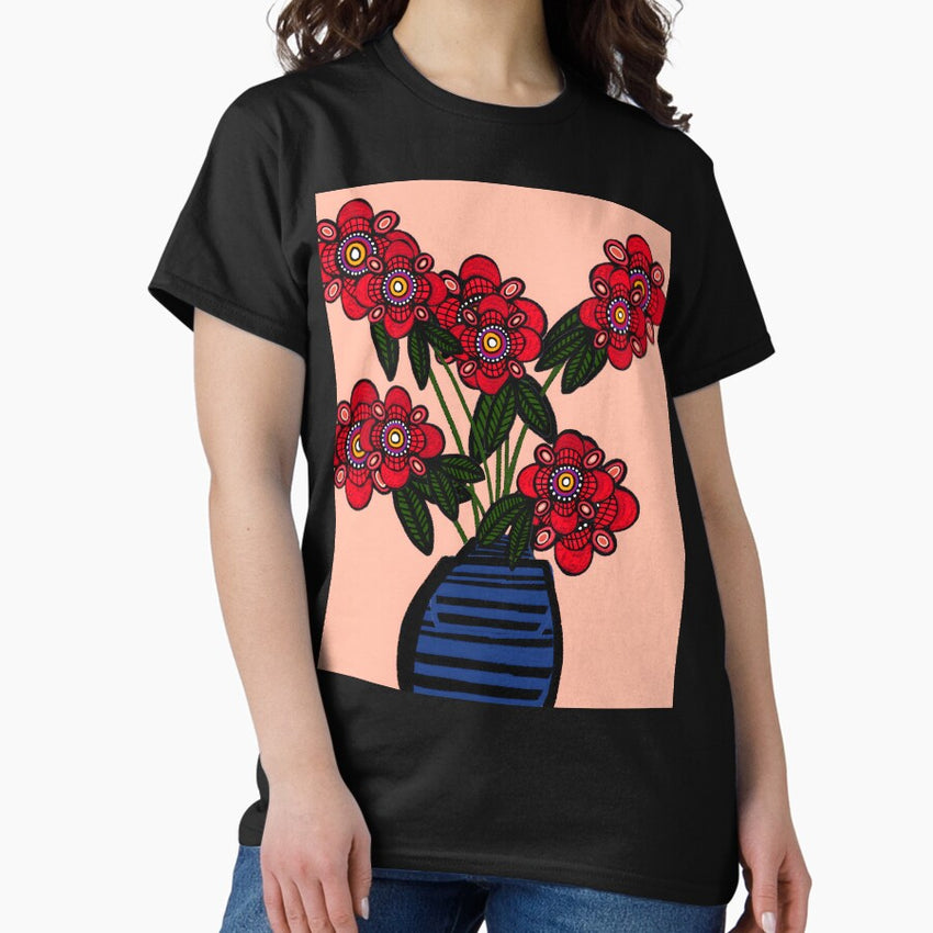 Floodle Red Camellia Classic T-Shirt
