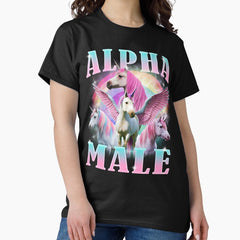 Alpha Male Unicorn Funny Meme Classic T Shirt
