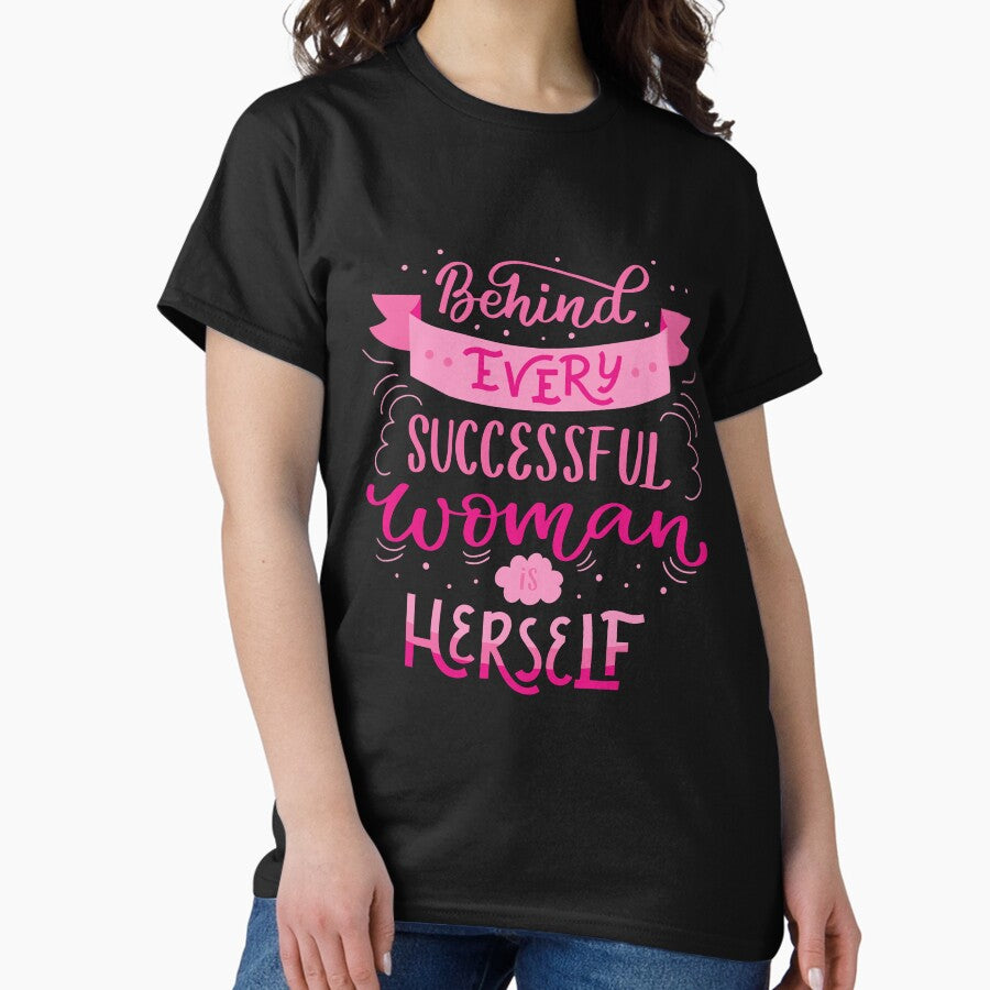 Barbenheimer Behind Every Successful Woman Is Herself Sticker Classic T Shirt