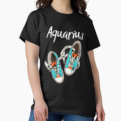 Aquarius Girl Birthday Shoes Funny Zodiac Classic T Shirt