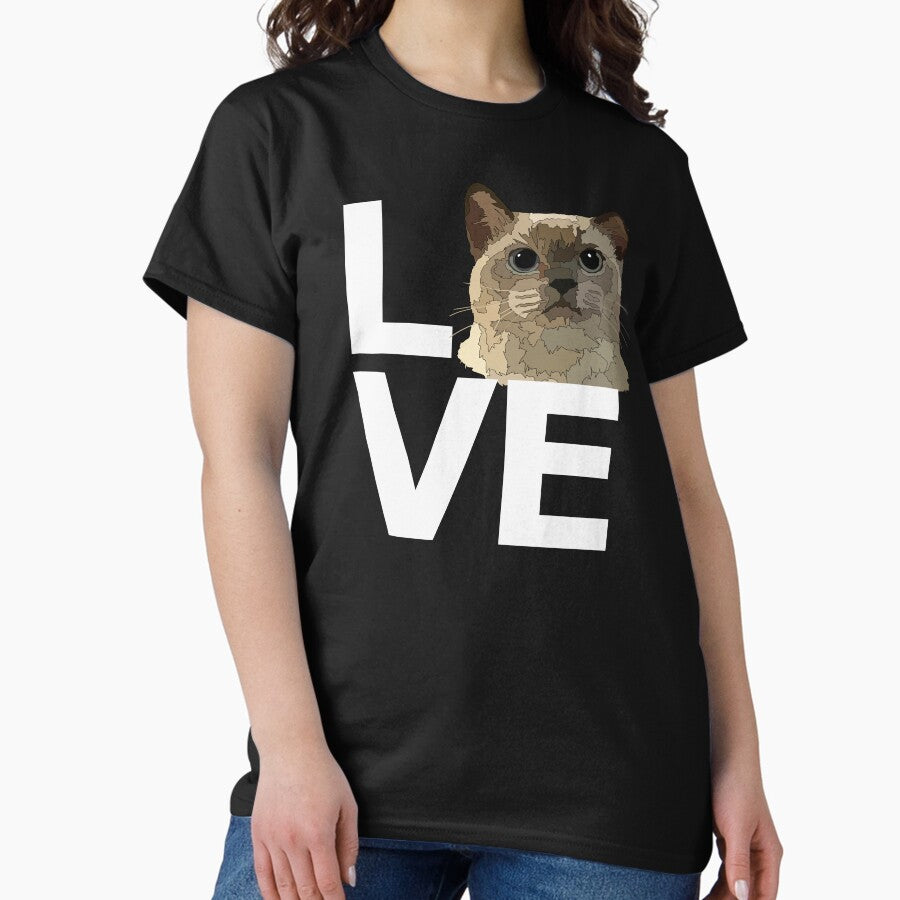 Love Grey Cat Classic T-Shirt