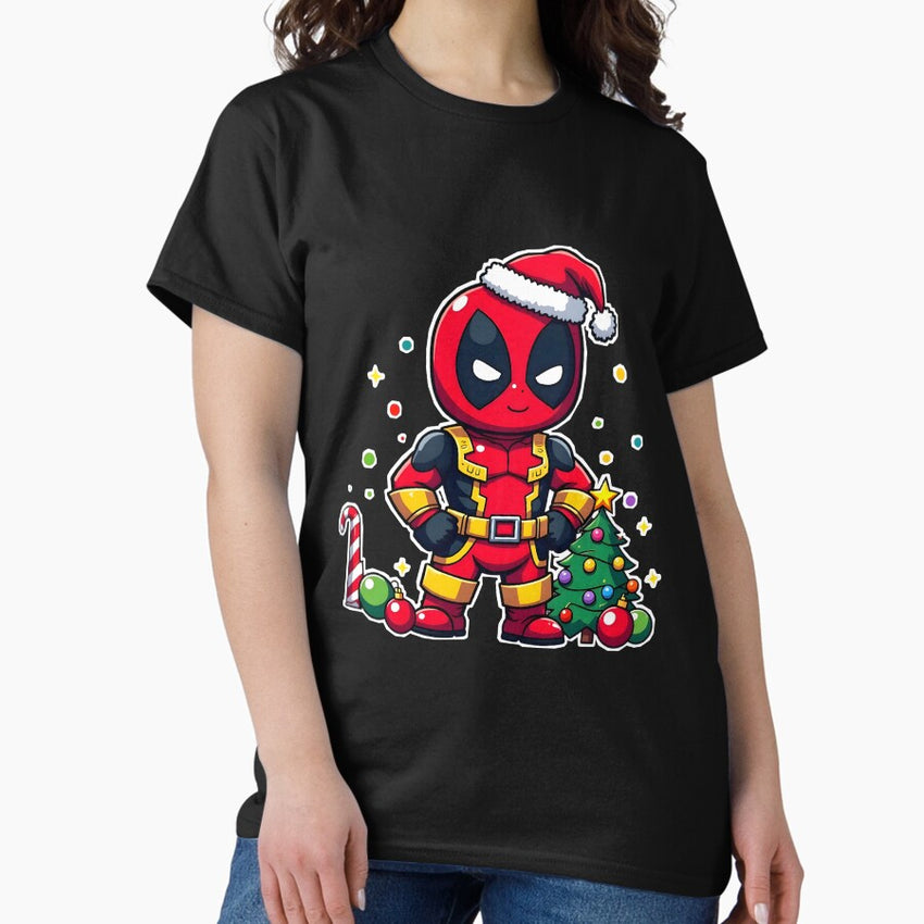 Adorable Mayhem Festive Chibi Christmas Design – Cute Holiday Superhero Artwork Classic T-Shirt