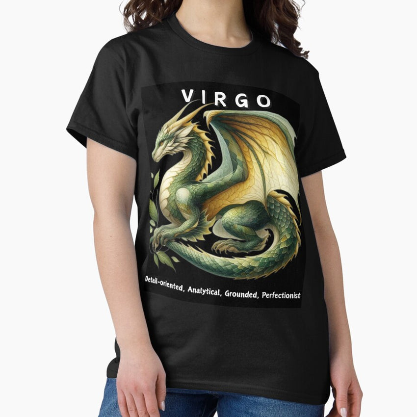 Virgo zodiac sign dragon, Virgo astrology sign, Virgo star sign, Virgo dragon, Virgo, dragon, zodiac, Virgo Graphic design Classic T-Shirt