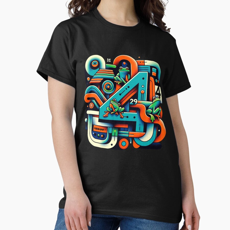 Abstract Leap Day Frogs Geometric February 29Th Art Classic T Shirt