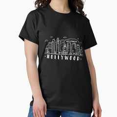 Skyline of Hollywood, Los Angeles, California for tourists, trips Classic T-Shirt