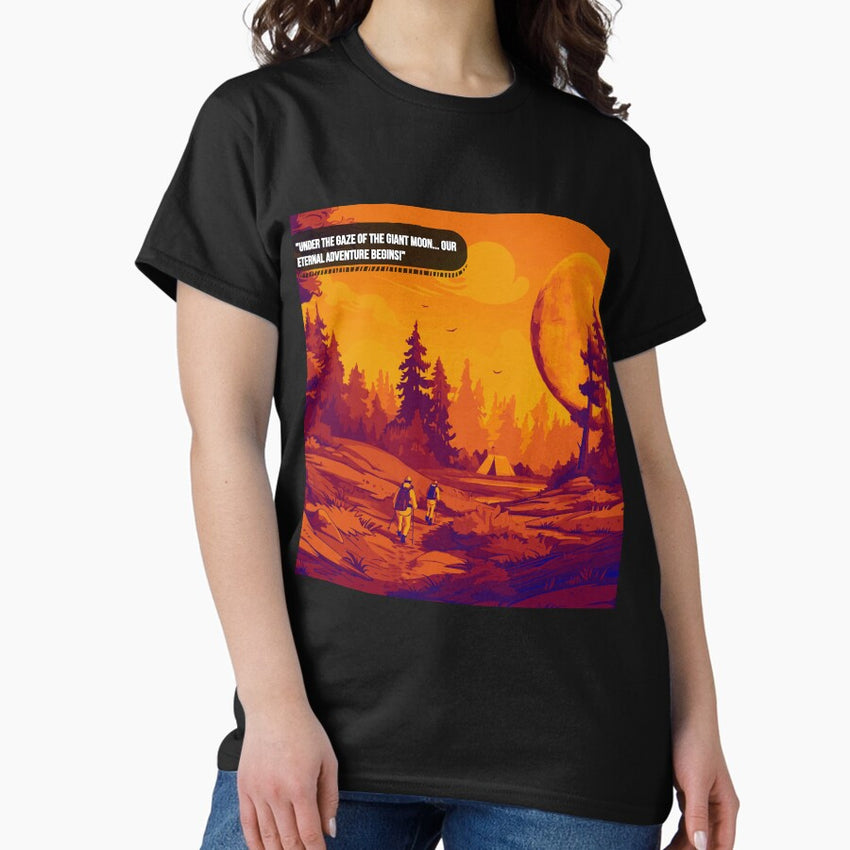 Adventure Awaits Under The Giant Moon Classic T Shirt