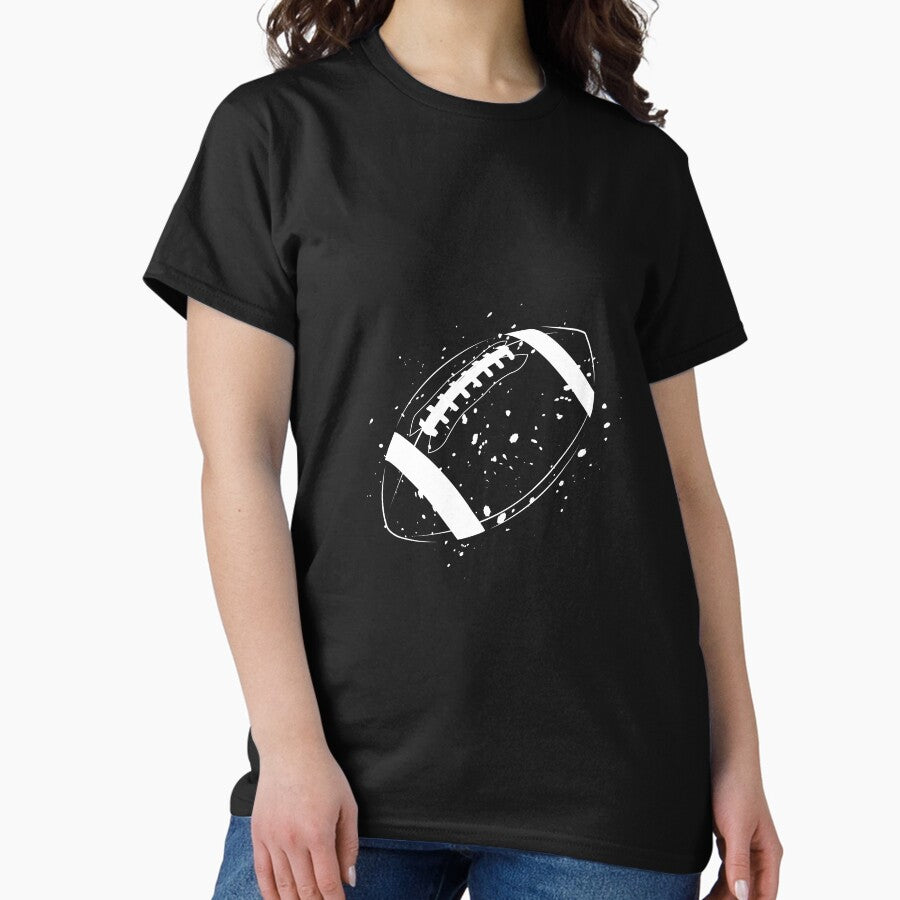 American Football Silhouette Football Motif Classic T Shirt