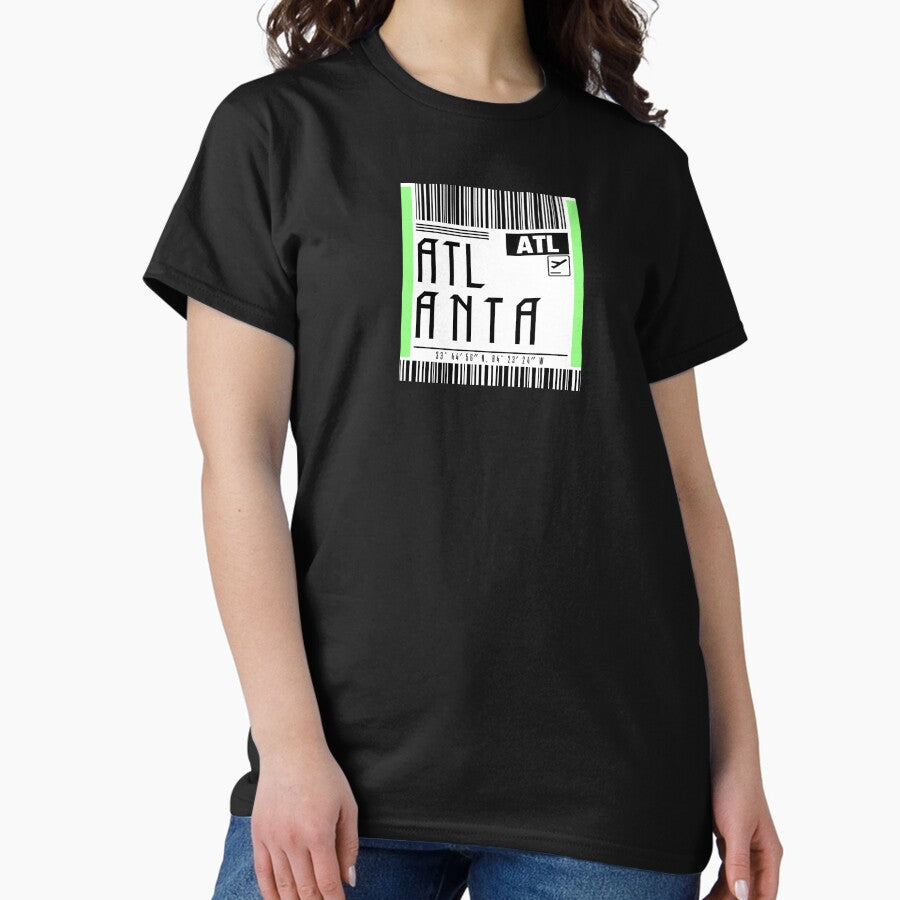 Atlanta boarding pass luggage tag iphone Classic T-Shirt