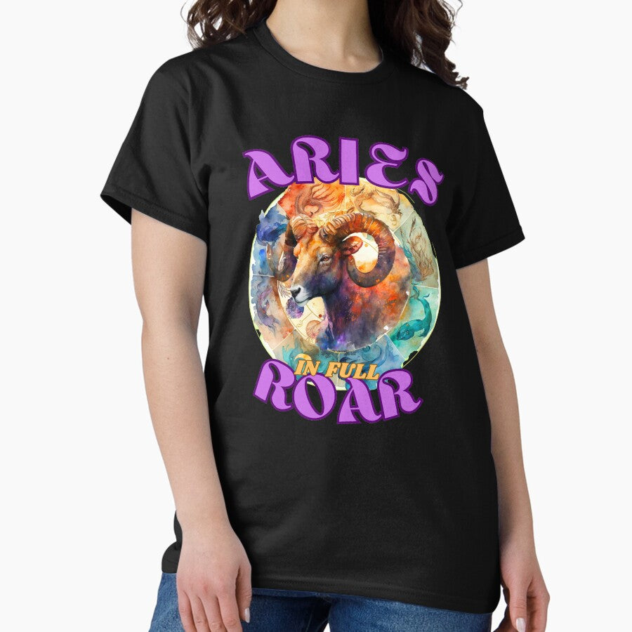 Aries In Full Roar Aries Constellation Classic T Shirt