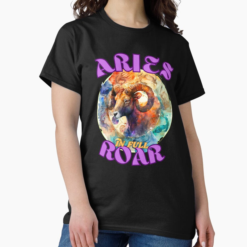 Aries In Full Roar Aries Constellation Classic T Shirt