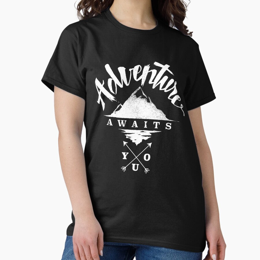 Adventure Awaits You Cool Outdoor Shirt Design 5 T Shirt For Boys Women Vintage Classic Tee Trending Unisex Shirt For Men Girls Handmade Shirt Classic T Shirt