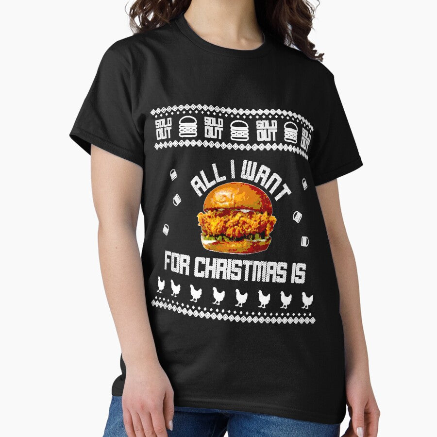 Popeyes Chicken Sandwich Funny Ugly Christmas Sweaters Premium Classic T-Shirt
