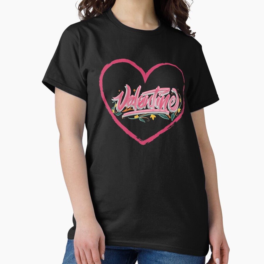 Romantic Valentines Heart Tee Design Cute Gifts Classic T-Shirt