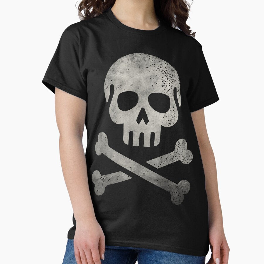 Retro Skull And Crossbones Vintage Design Classic T Shirt