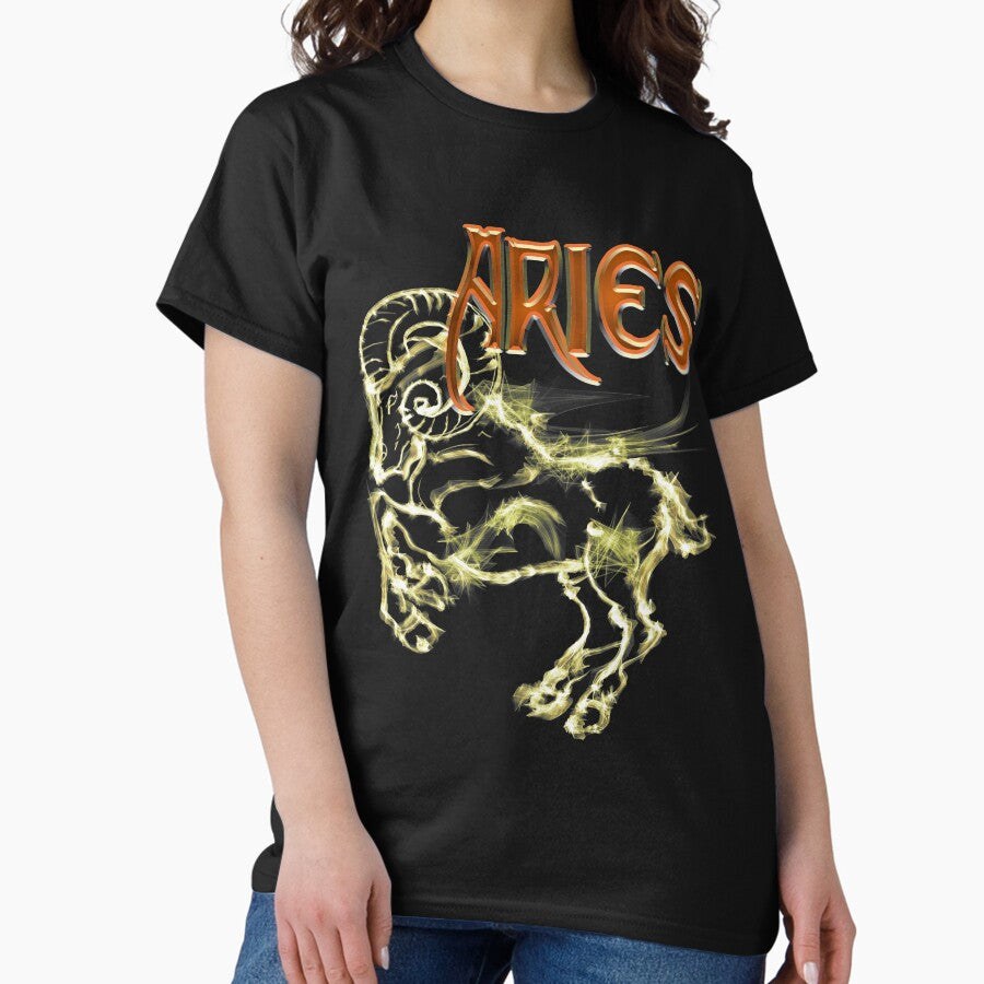 Aries Astrology Zodiac Ram Artwork Classic T Shirt