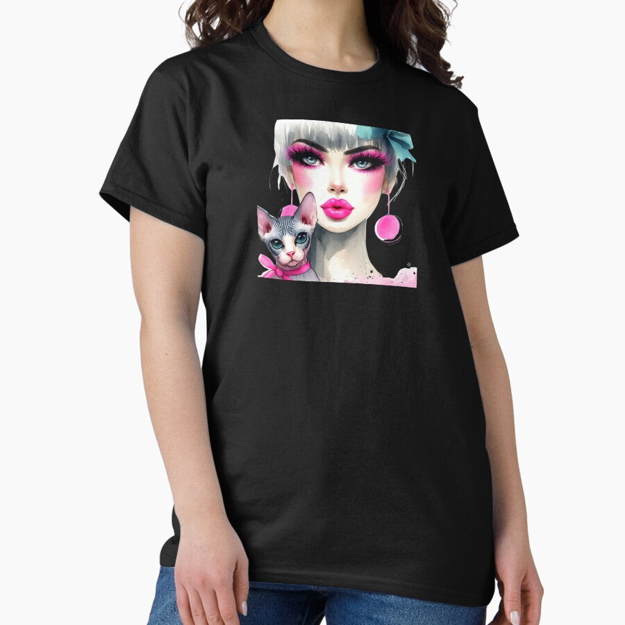 Sphynx glam 2- Sphynx Cat Mom Classic T-Shirt