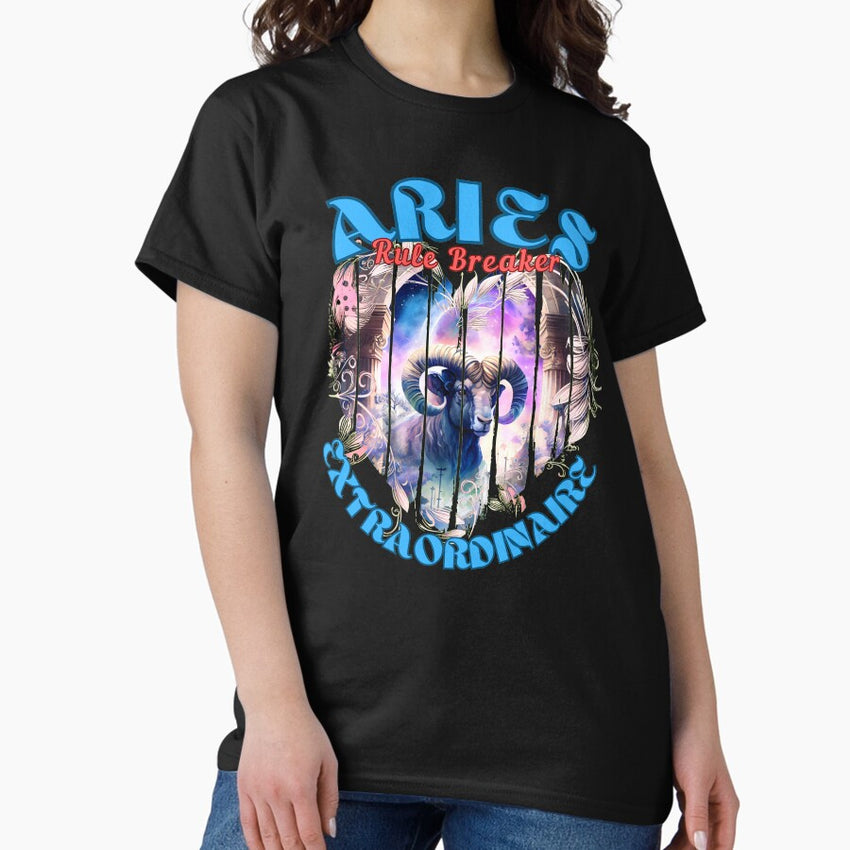 Aries Rule Breaker Extraordinaire Aries Funny Classic T Shirt
