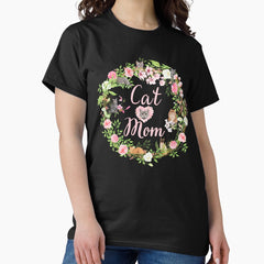 Cat Mom - cute nature design with flowers Classic T-Shirt