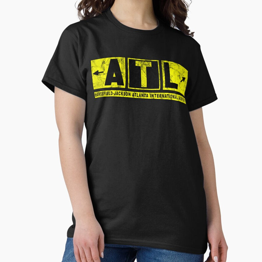 ATL Hartsfield-Jackson Atlanta International Airport Taxiway Sign ICAO Design, Distressed Classic T-Shirt
