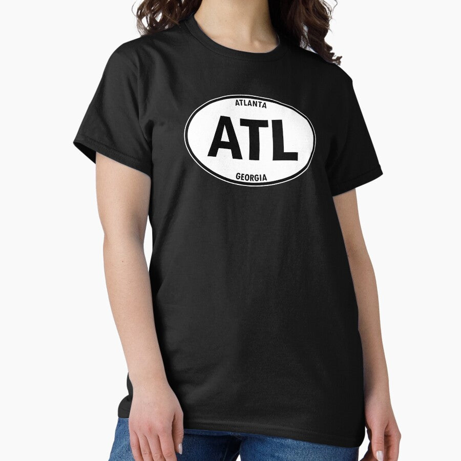 Atl Atlanta Georgia Oval Travel Sticker Classic T Shirt