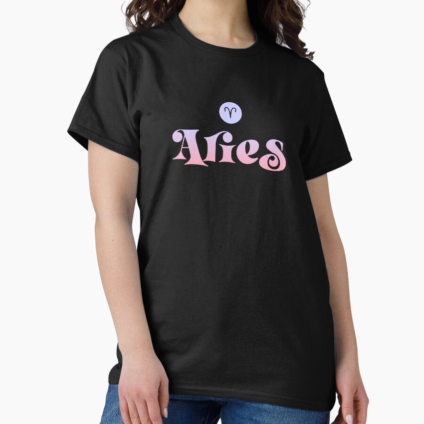 ARIES Colored Astrology Zodiac Sign and Symbol Classic T-Shirt
