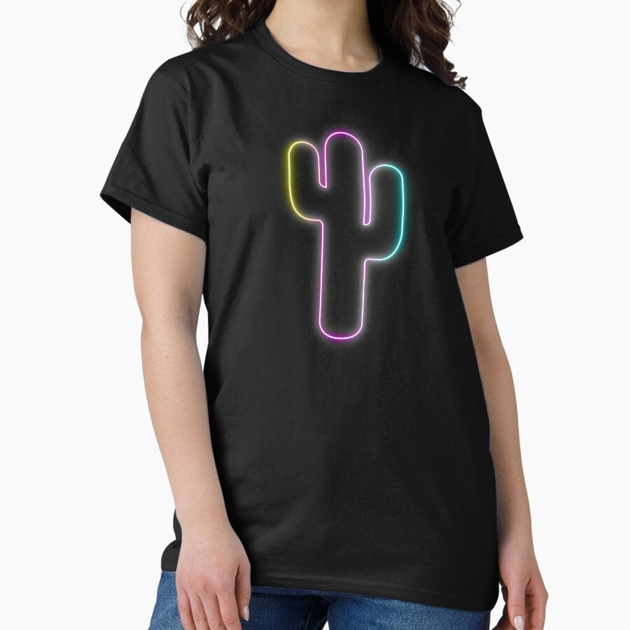 Vaporwave Neon Cactus Classic T-Shirt