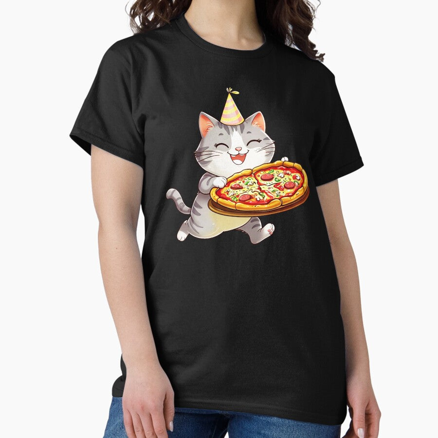 Fast Cat with Fast food Pizza Classic T-Shirt