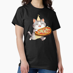 Fast Cat with Fast food Pizza Classic T-Shirt