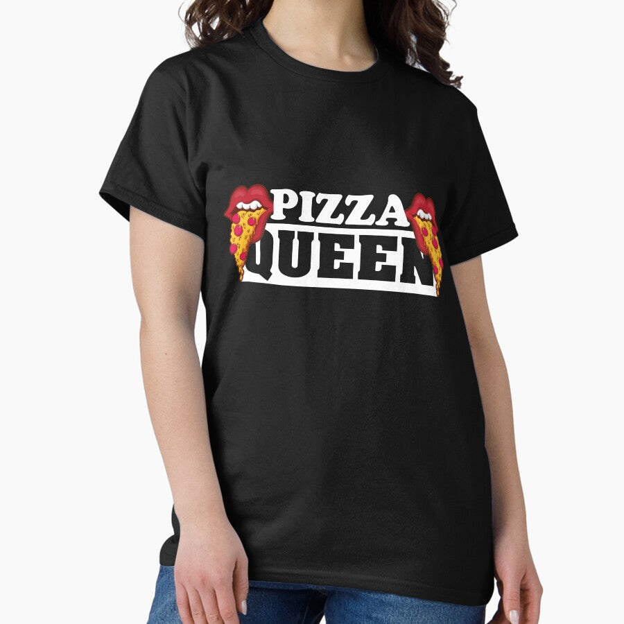 Pizza queen, loves pizza so much pizza piece kissing mouth Classic T-Shirt