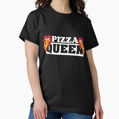 Pizza queen, loves pizza so much pizza piece kissing mouth Classic T-Shirt