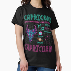 Capricorn Sci-Fi Zodiac Sign | Futuristic Astrology Wall Art Classic T-Shirt