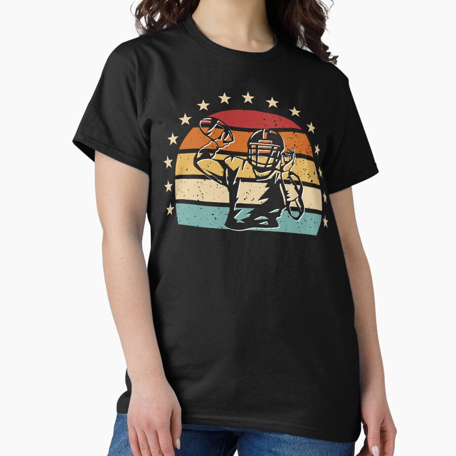 Vintage American Football Lover Player Gift Classic T-Shirt