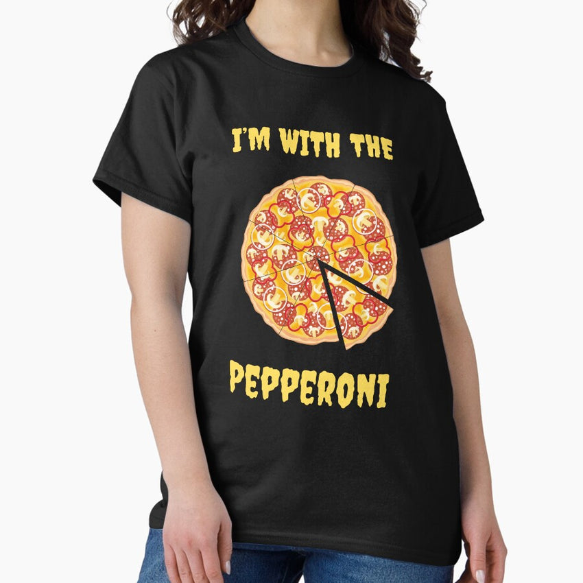Funny Halloween Couple or Family Costume Pizza and Pepperoni Classic T-Shirt