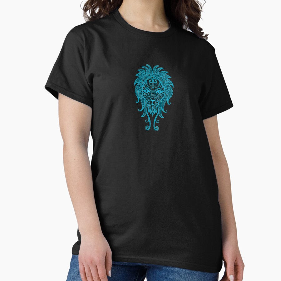 Blue Leo Zodiac Sign in the Stars Classic T-Shirt