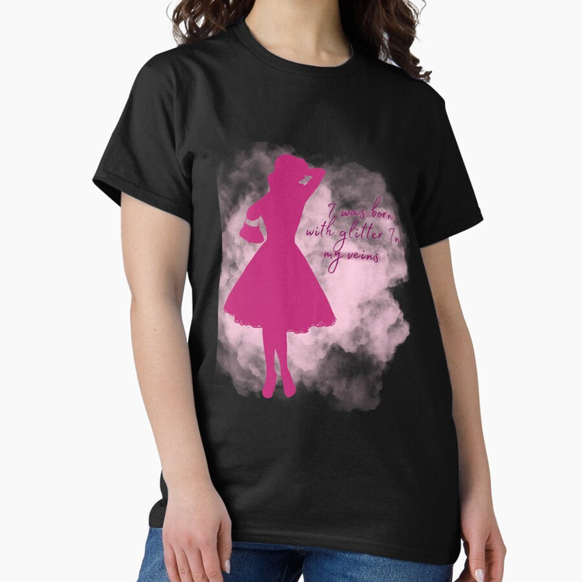 Barbie Girl Glitter In My Veins Barbenheimer Classic T Shirt