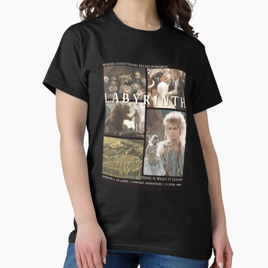 Jim Hensons Labyrinth Mix Block Design Classic T Shirt