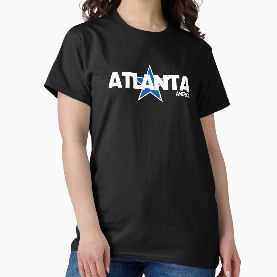 Atlanta America Including Blue Star Background Classic T Shirt
