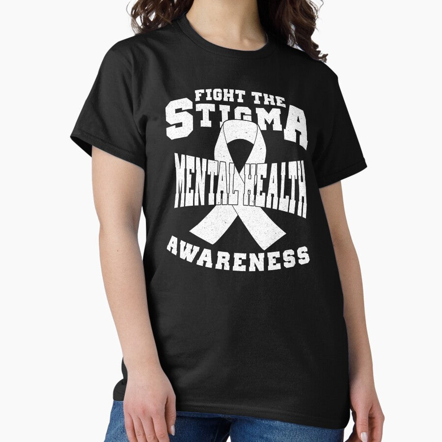 Fight The Stigma Mental Health Awareness Vintage Look Classic T Shirt