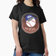 baseball 4th of july on american Classic T-Shirt