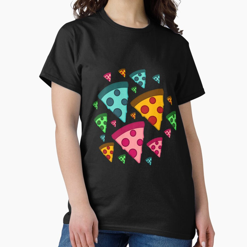 Epic Pizza Pattern with Rainbow Colors Classic T-Shirt
