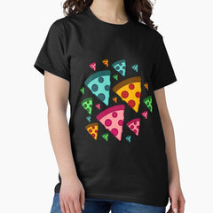 Epic Pizza Pattern with Rainbow Colors Classic T-Shirt