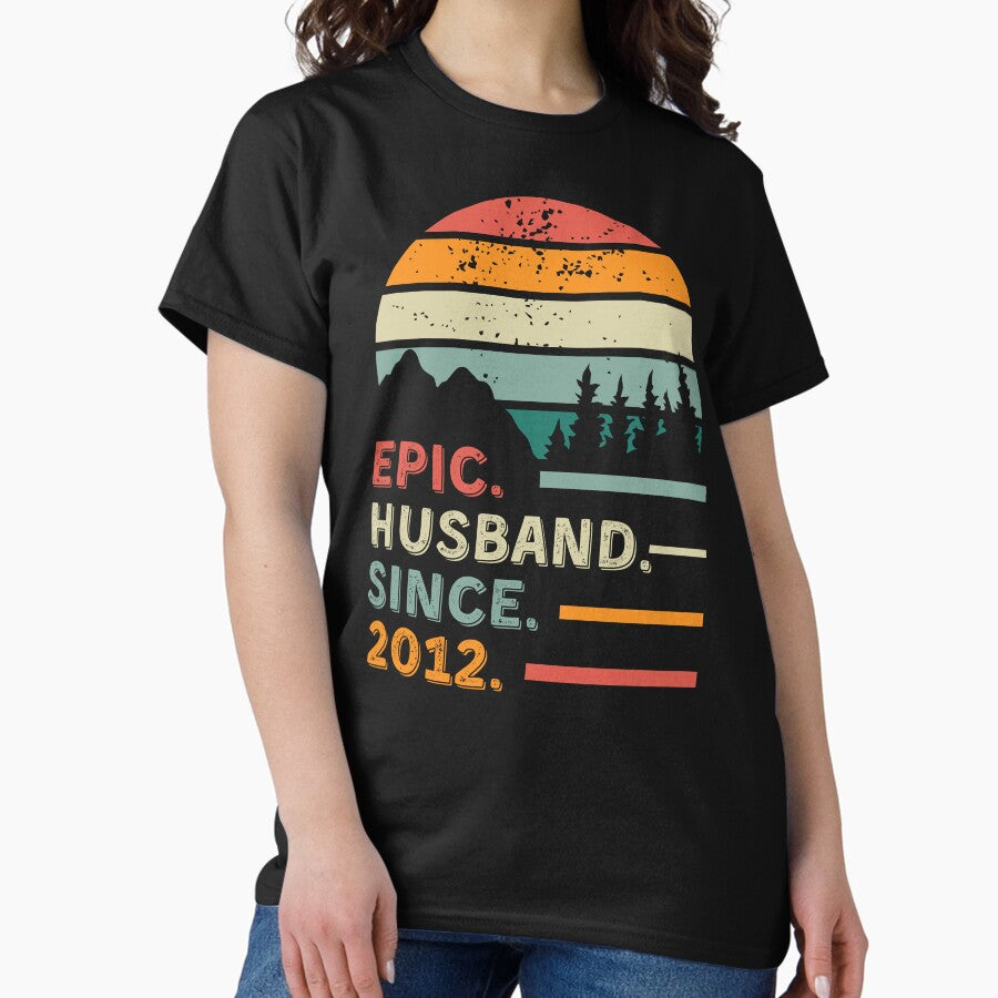 13Th Wedding Anniversary For Him Epic Husband Since 2012 Classic T Shirt